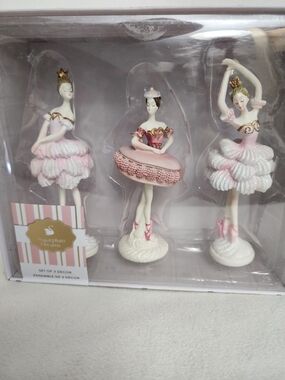 Set of 3 Pink Ballerina Figurines